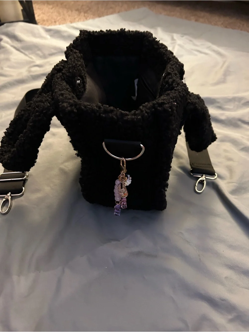 art class Black Sherpa Tote with Removable Strap